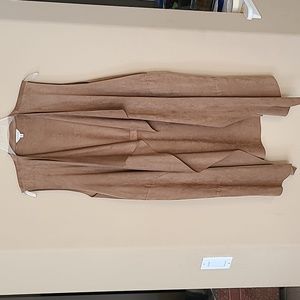 Max Studio faux suede long vest NWOT